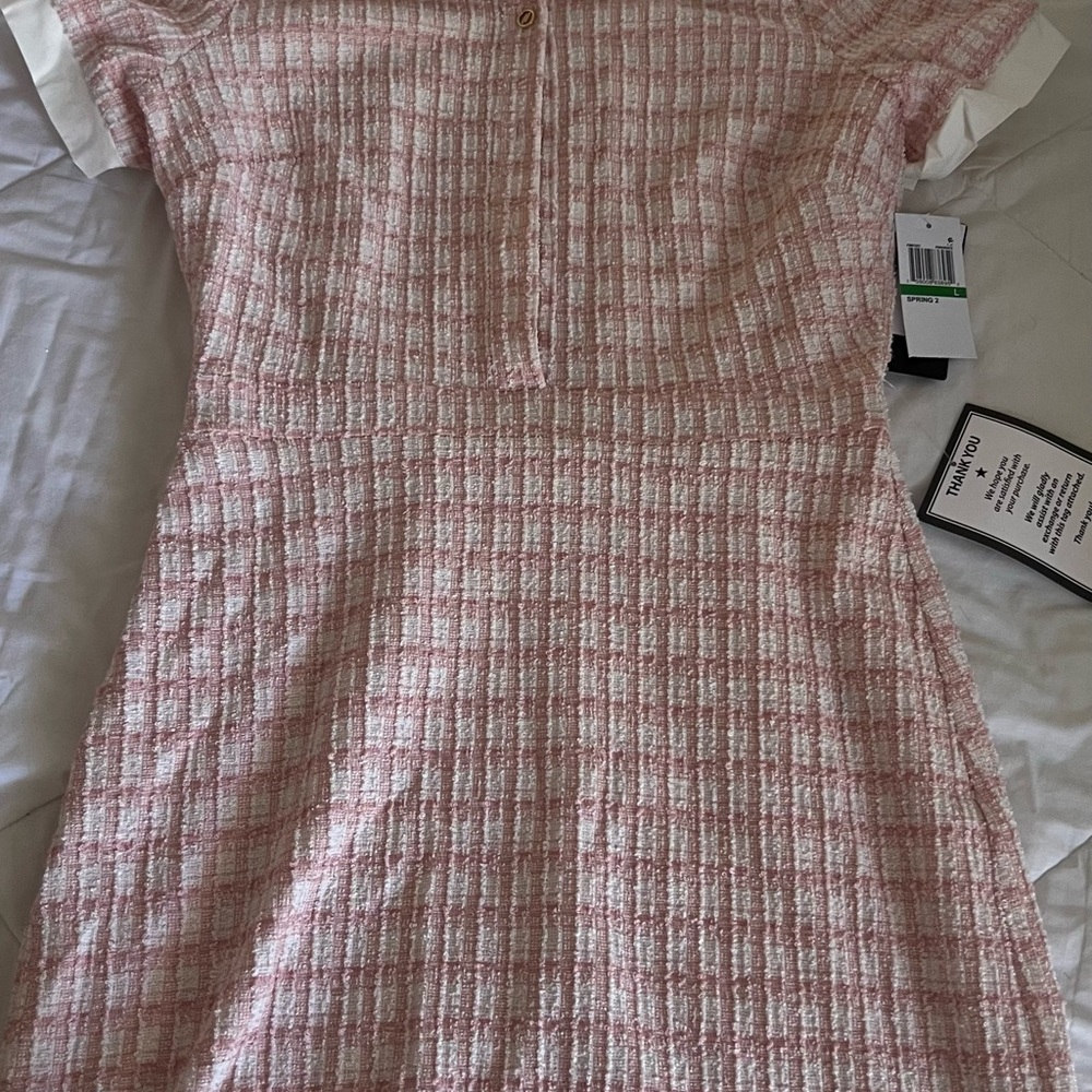City Studio Pink and White Plaid Dress